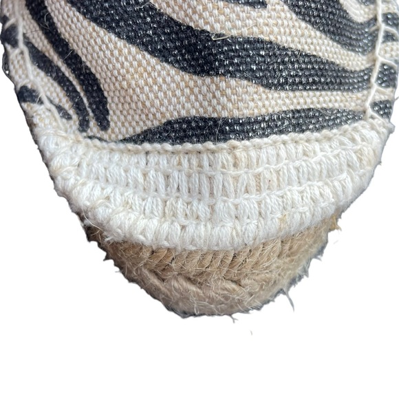 Dirty Laundry Linen Platform Espadrilles Zebra Print Black Tan Size 7 - Picture 10 of 11